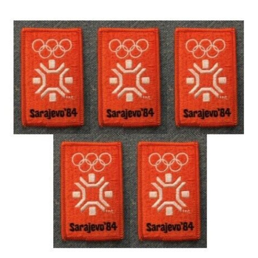 Lot of 5 ~ 1984 Sarajevo Winter Olympics Vintage Sew-On Embroidery Patch